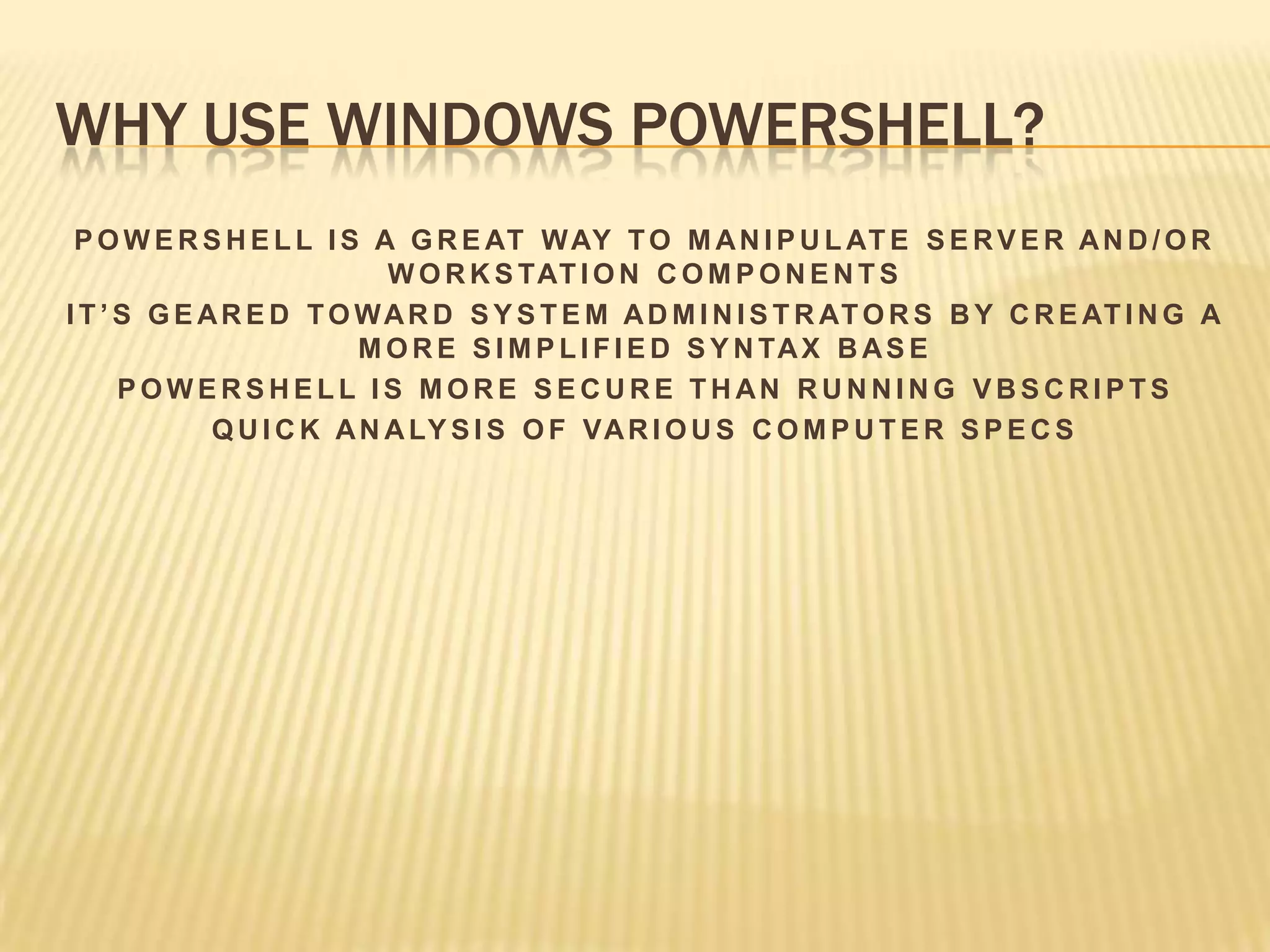 Powershell Demo Presentation | PPTX | Operating Systems | Computer ...