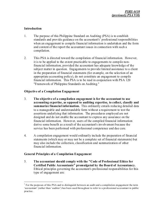Compilation Engagement Report Sample Compilation 2020