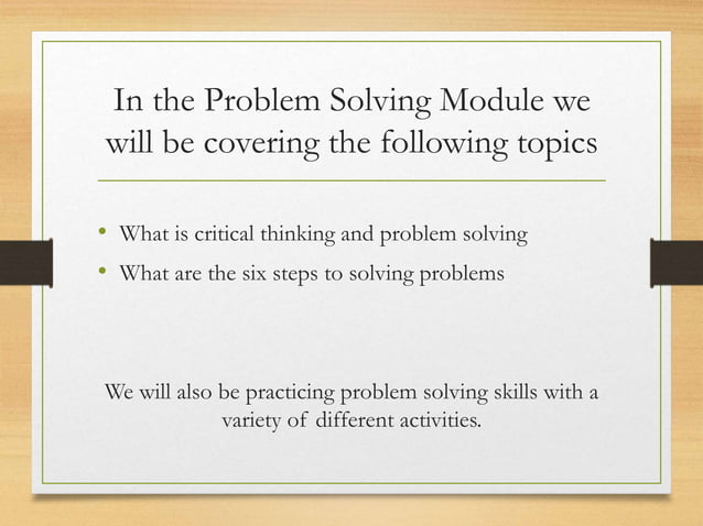 Ps session 1 introduction to problem solving | PPT