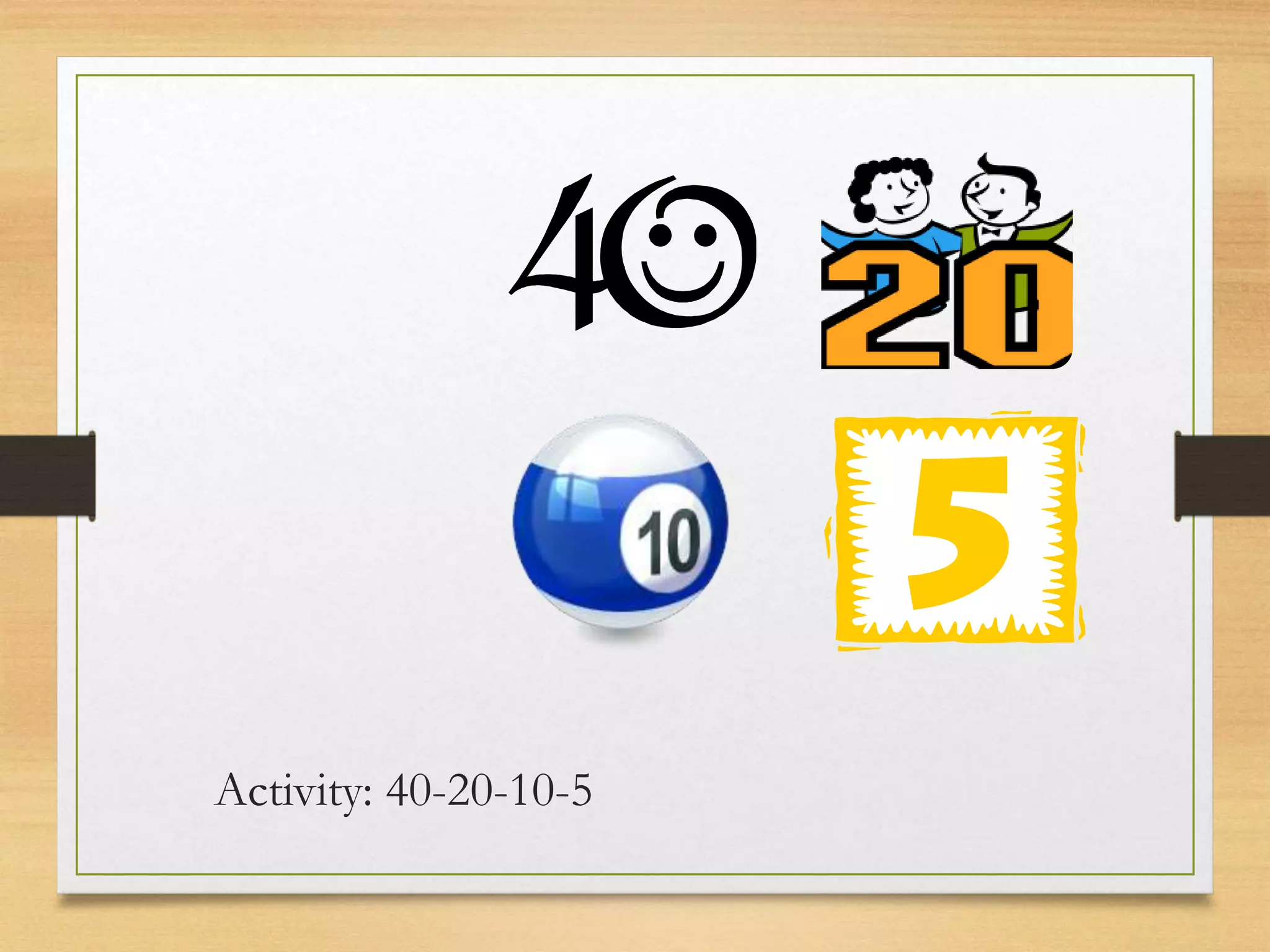Activity: 40-20-10-5
 