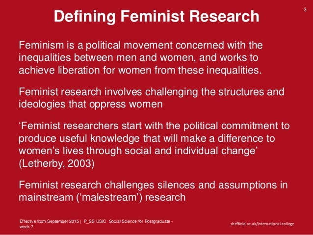 Research paper on feminism definition