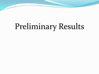 Preliminary Results
 