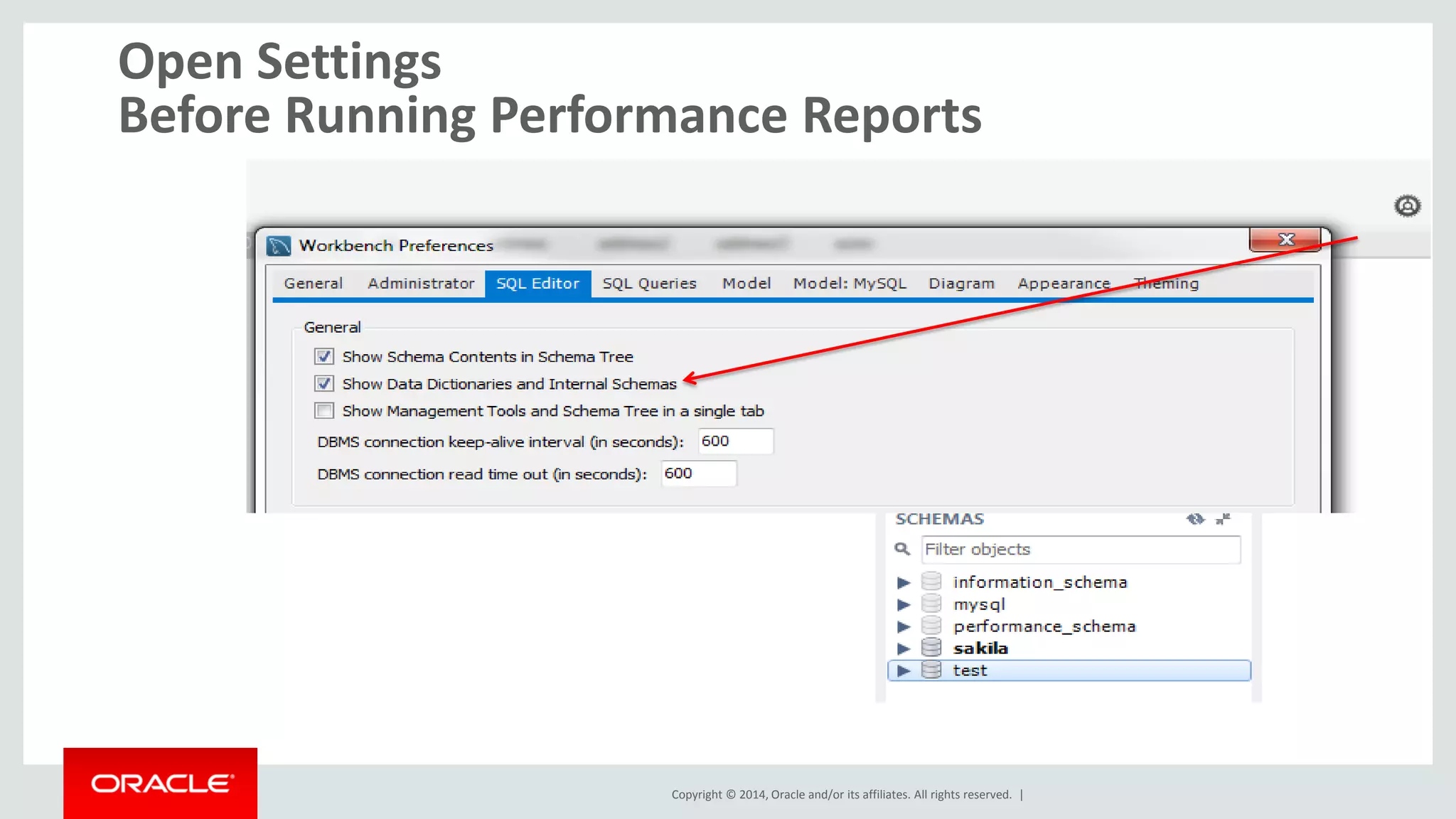 Copyright © 2014, Oracle and/or its affiliates. All rights reserved. |
First Run – Install SYS Schema
 