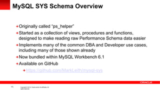 The MySQL Performance Schema & New SYS Schema | PDF
