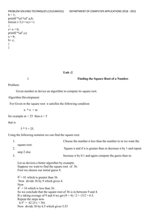 PROBLEM SOLVING TECHNIQUES | DOC | Programming Languages | Computing