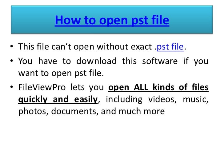 how to open pst file