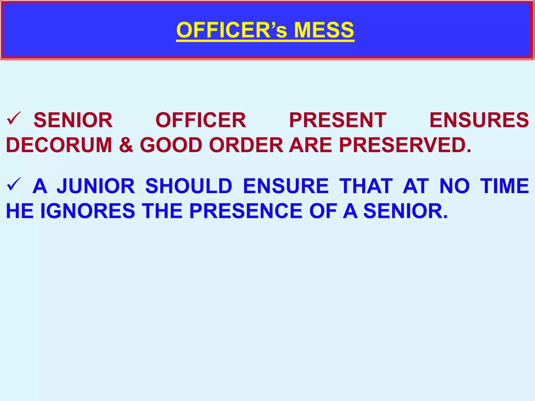 Mess etiquette and Table Manners | PPTX