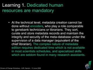 Why documenting research data? Is it worth the extra effort? learnings from the Fakara metadata encoding exercise