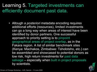 Why documenting research data? Is it worth the extra effort? learnings from the Fakara metadata encoding exercise