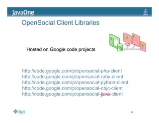 JavaOne: Creating Serverside and Mobile Mashups with the OpenSocial Java client libraries