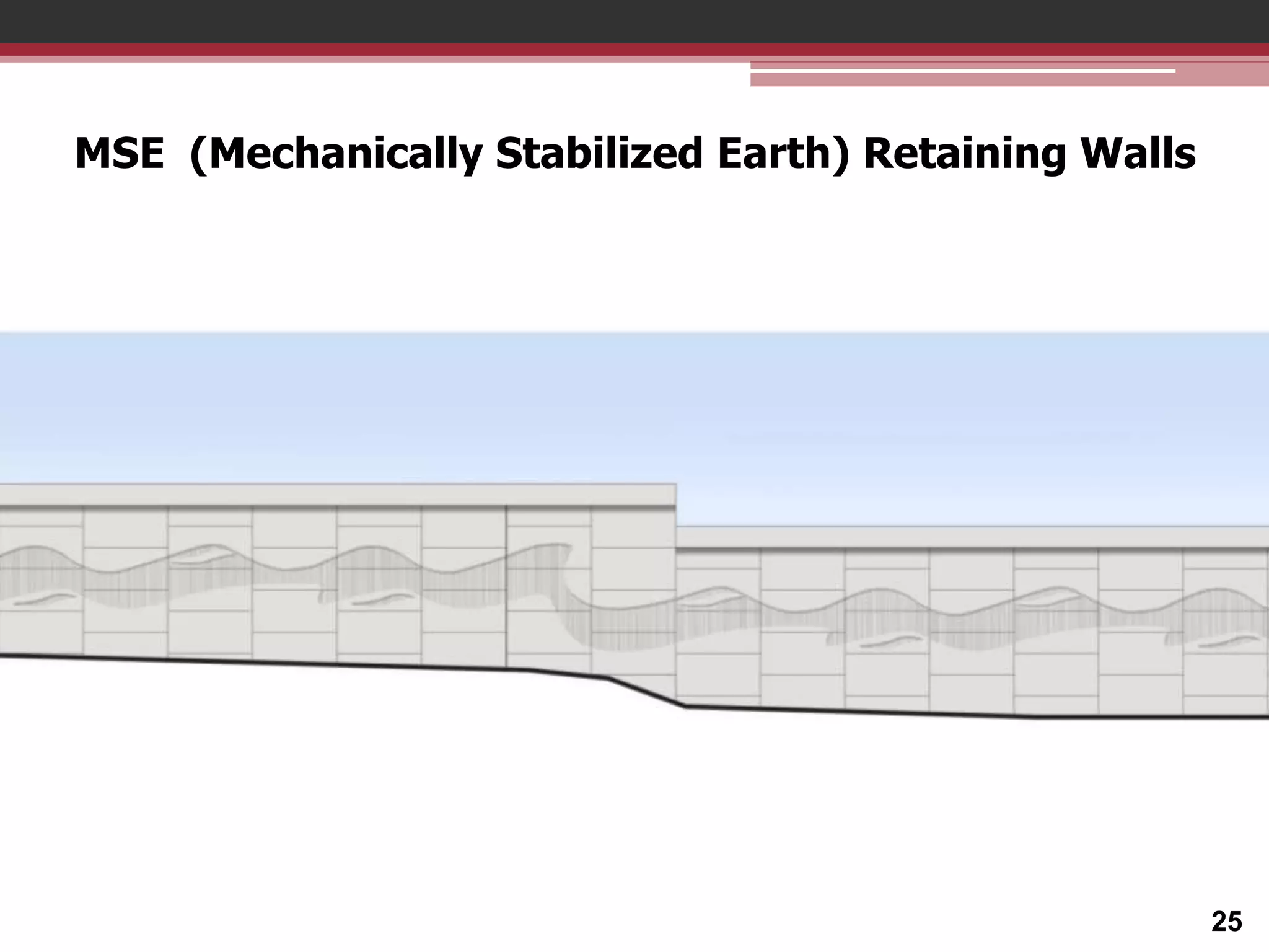 MSE (Mechanically Stabilized Earth) Retaining Walls

25

 