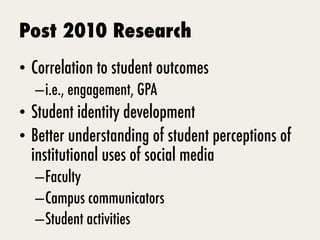 The Role of Social Media in Today's College Student Experience | PDF