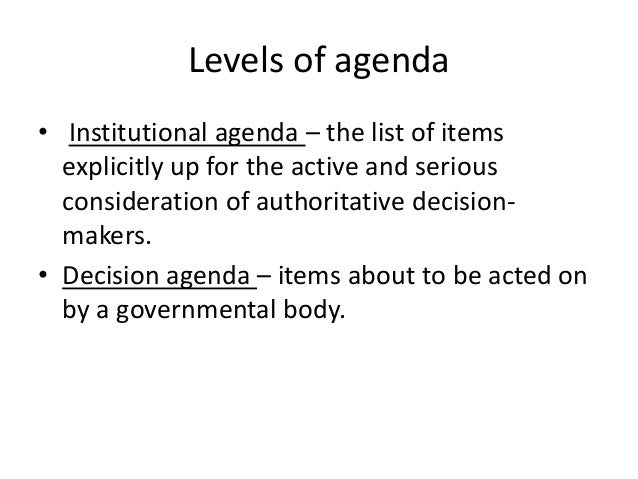 agenda setting agenda setting definition