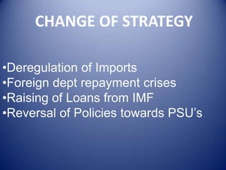  Industries reserved for PSU’s since July 1991Arms and Ammunition and allied items of defence equipment, defence aircraft and warshipAtomic EnergyCoal and Lignite Mineral oilMining of iron ore, gold and diamondMining of copper, zinc, led, tin and molybdenum.Minerals specified in the schedule to Atomic Energy (Control of production and use) Order, 1953Railway Transport