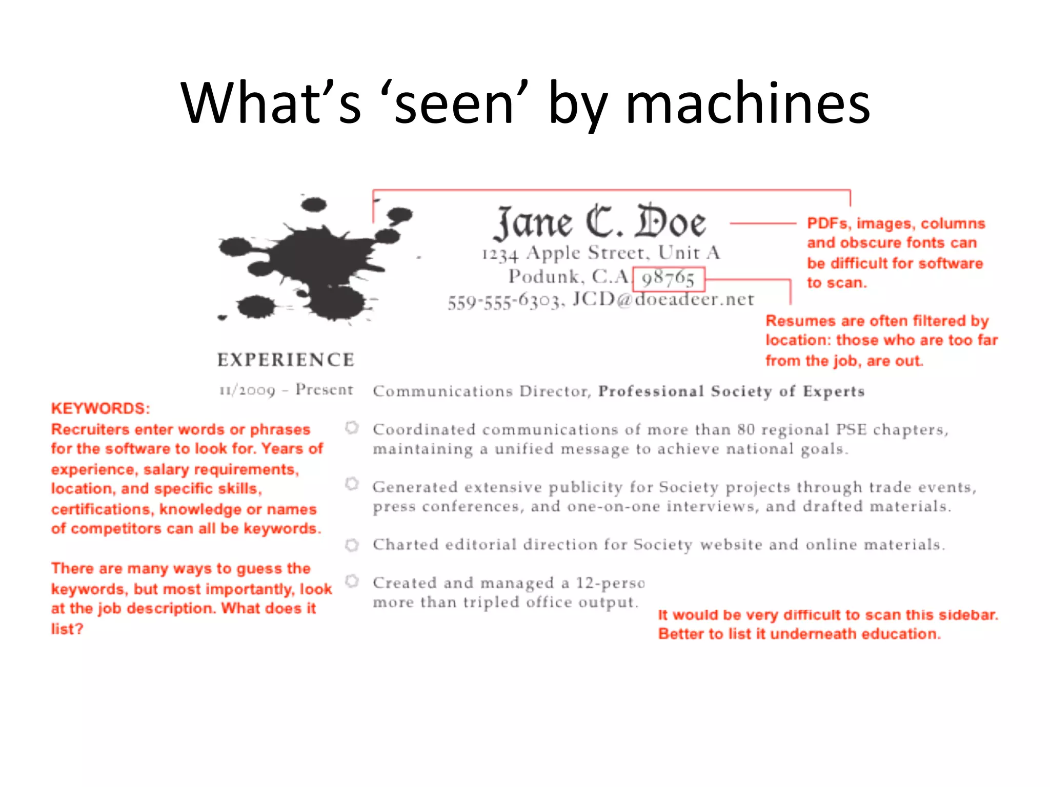 What’s	
  ‘seen’	
  by	
  machines	
  
 