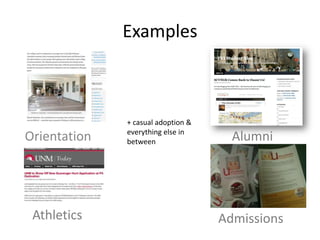 Examples+ casual adoption & everything else in betweenOrientation       Alumni         AthleticsAdmissions