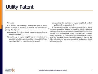 Utility Patent




                 Attorney Client Privilege/Attorney Work Product   11
 