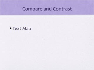Compare and Contrast


• Text Map
 