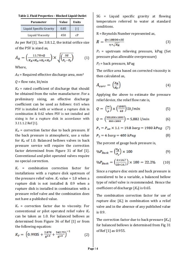 Pressure Safety Valve Psv Sizing Tutorial Api 520 521 526