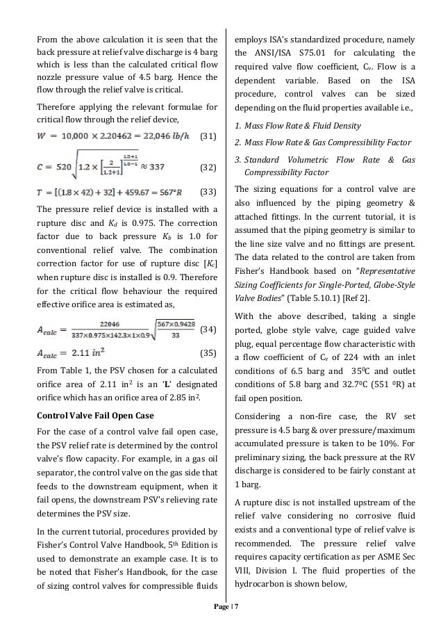 Pressure Safety Valve Psv Sizing Tutorial Api 520 521 526