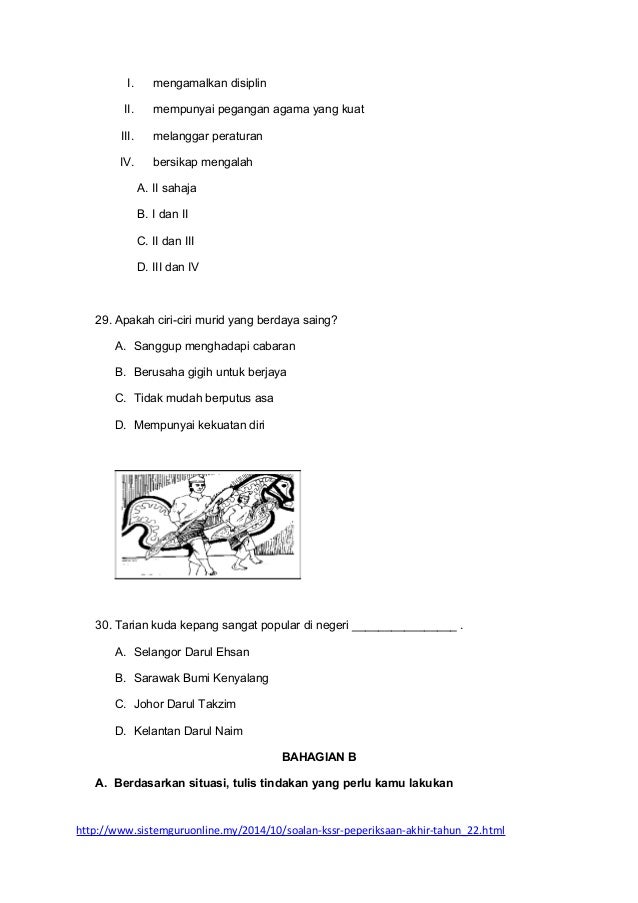 Soalan Pendidikan Seni Visual Tahun 4