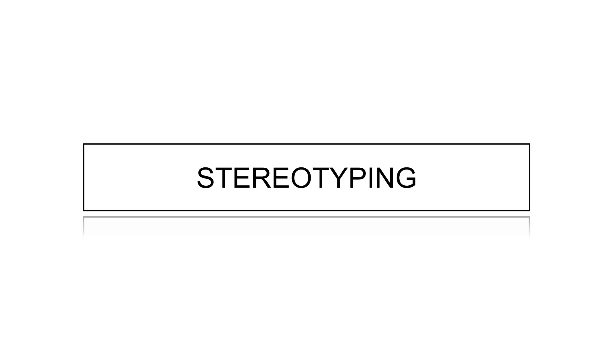 STEREOTYPING
 