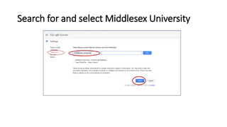 Search for and select Middlesex University
 