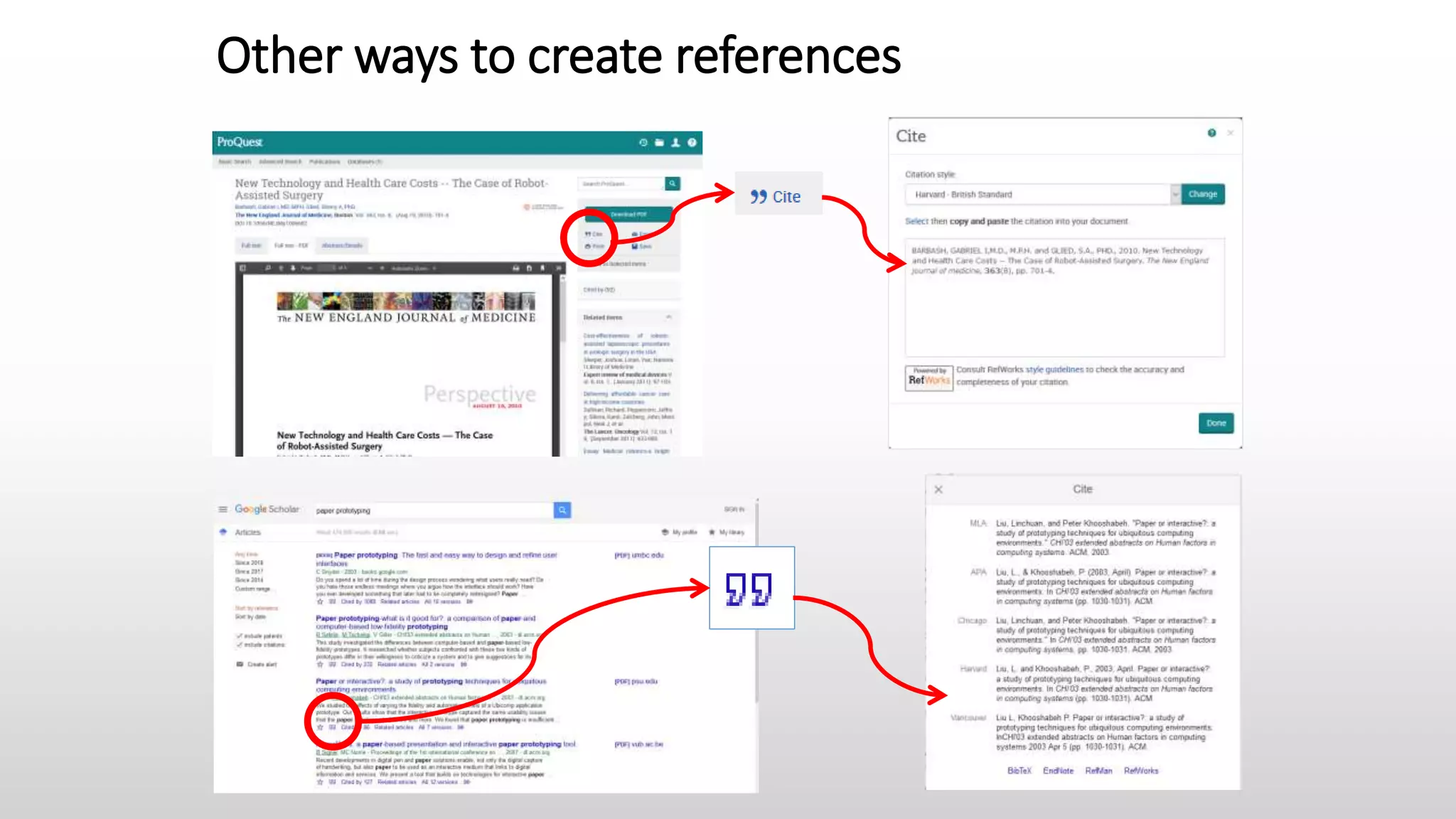 Other ways to create references
 