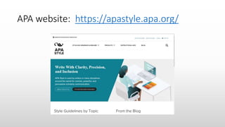 APA website: https://apastyle.apa.org/
 