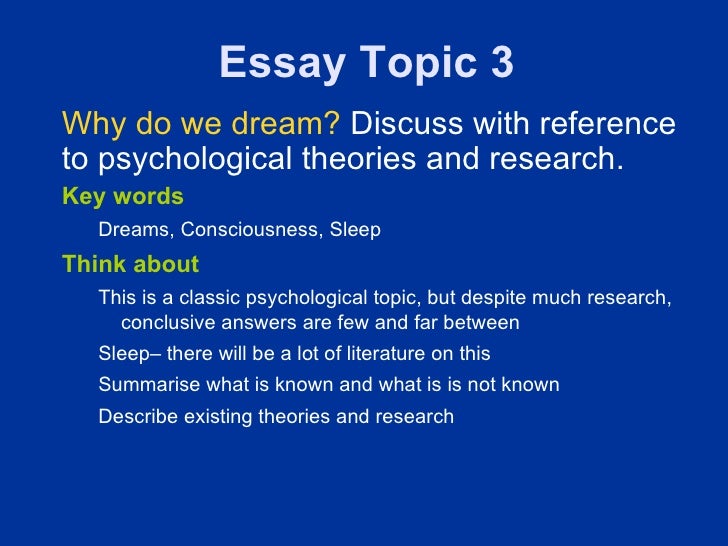 Essay on dreams psychology