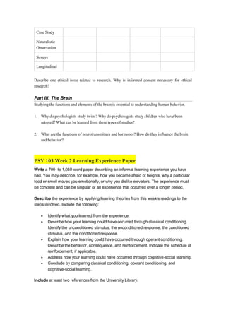 Psy 103 psy103 UOP | PDF