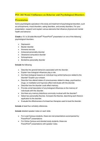 Psy 103 psy103 UOP | PDF