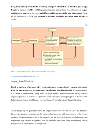 Preconscious Processing Cognitive Psychology, memory and forgetting | DOCX