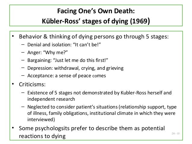 Stages 5 are and of death the dying? what