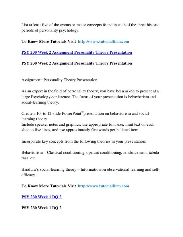 appendix b history of personality psychology psy 230 Free essays on appendix b history matrix psy 230 for or major concepts from each of the three periods in the history of modern personality psychology. appendix b history of personality psychology psy 230 Free essays on appendix b history matrix psy 230 for or major concepts from each of the three periods in the history of modern personality psychology.
