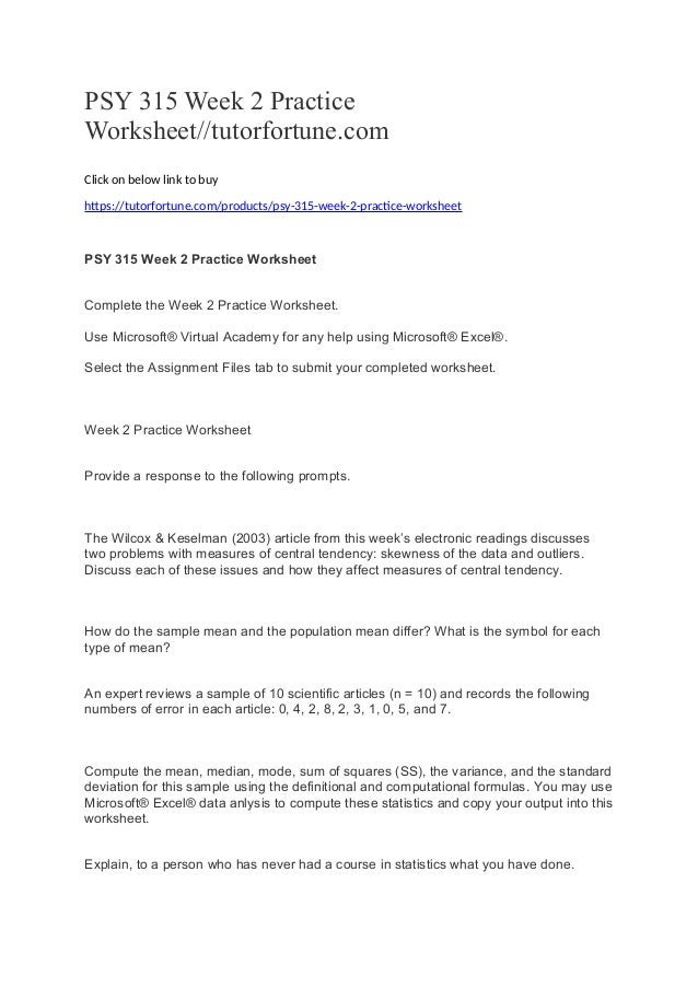 Psy 315 week 2 practice worksheet essay 04 picture