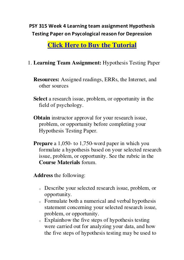 How To Write A Hypothesis Paper