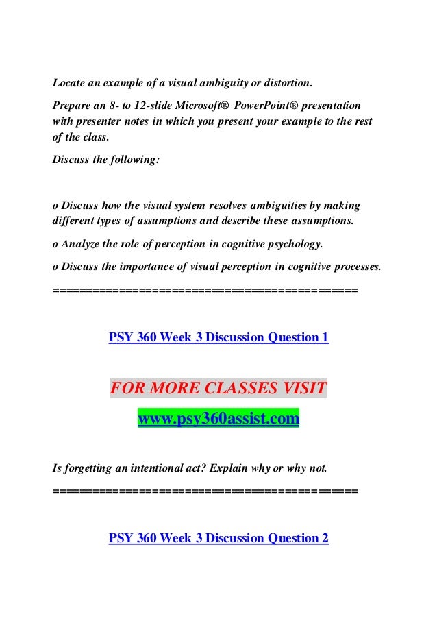 PSY 360 ASSIST Education Your Life
