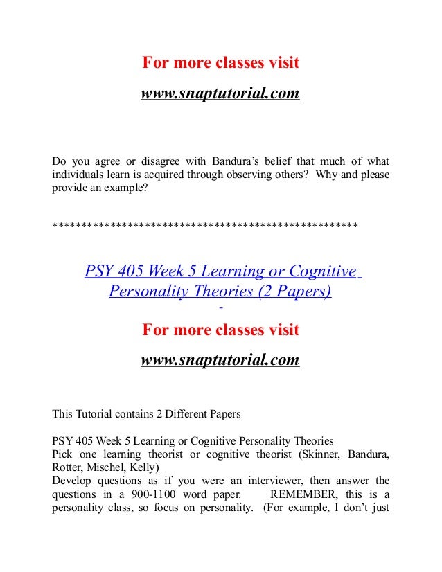 Psy 405 week 4 personality analysis paper