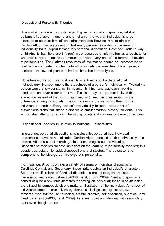 Psy 405 week 4 personality analysis paper