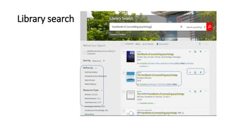 Library search
 