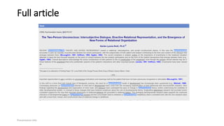 Full article
Presentation title
 