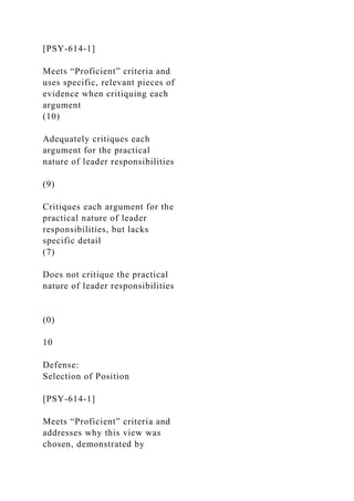 PSY 614 Position Paper Guidelines and Grading Guide O.docx