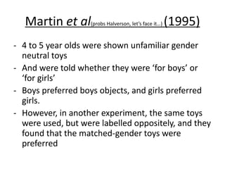 Question time!
Discuss one or more psychological
theory of gender (8+16 marks)
 