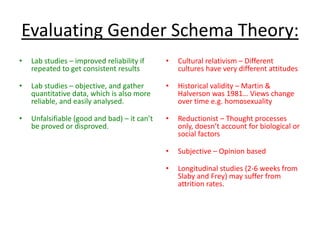 Division 2 – Biological influences
on gender
-The role of hormones in gender
development
-Evolutionary explanations of gender
-The biosocial approach to gender
development, inc. gender dysphoria
 