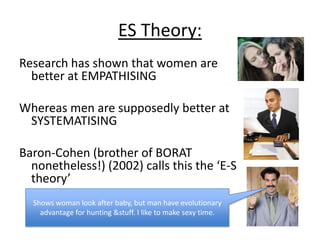 Mate Choice research: Waynforth and
Dunbar (1995)
• Researchers used personal
ads to find what men and
women wanted.
• 44% MEN sought physically
attractive females compared
to only 22% of WOMEN
seeking looks.
• 50% women offered
attractiveness as a
quality, whereas only 34% of
males did.
 