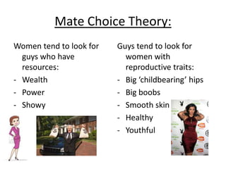 Question time!
Evolutionary theories can explain
gender role differences. Discuss.
(8+16 marks)
 