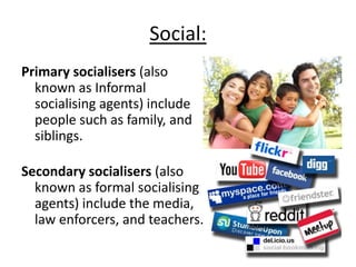 SLT – Bandura and Bussey (1992):
• Tested the importance of self-
evaluation
• Asked 3-4 year old boys and girls
whether they would ‘feel great’ or
‘feel awful’ about playing with
same-sex, and cross-sex toys.
• They found their choices were
consistent with their gender. (So
girls felt better about playing with
stereotypically feminine toys etc…)
 