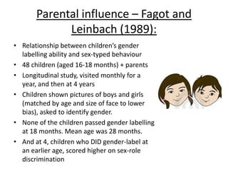 Cultural influence – Margaret Mead
(1935):
• Studied three cultures in Papua New Guinea:
The Arapesh Mundugamor Tchambuli
- Cooperative, gentle
people
- Little distinction between
males & females
- Shared domestic
responsibilities (raising
kids)
- Shared physical
responsibilities (heavy
lifting)
- Aggressive hostile people
- Little distinction between
males and females
- Children largely
disregarded by both sexes
- Women were aggressive,
and main supporters of
families
- Men dressed up, gossiped
and shopped
People in all three cultures believed that their cultures were
naturally structured that way. More variety than can be accounted
for from evolutionary perspective.
 