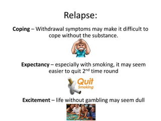 Cognitive model AO2:
• Free Will – Individuals may
feel they can change but
may feel they’re to blame
• Ecological
validity/Application to real
life – Addictions affect lots
of people
• Treatments – If it’s based on
faulty thinking, it should be
able to be cured
• Social desirability bias –
people may lie about how
often they smoke/gamble,
could affect reliability
• Subjectivity – Methods of
diagnoses are not scientific
• Self-report methods used to
gather data, lowered
reliability, higher
subjectivity
 